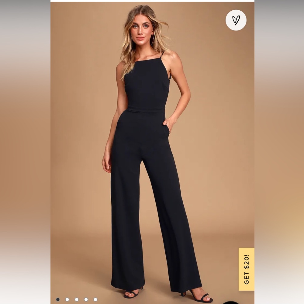 Lulus black backless pantsuit